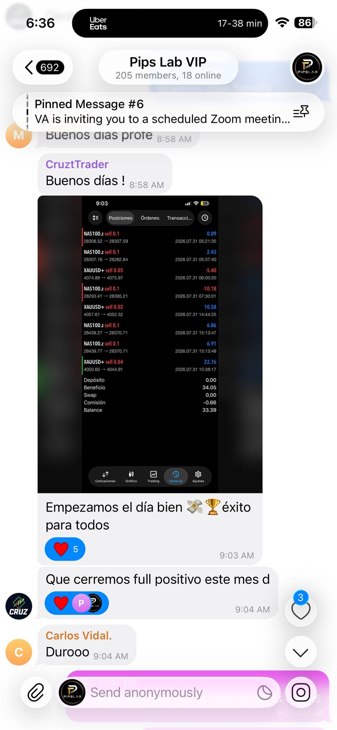 Real messages. Shared by PipsLab members.