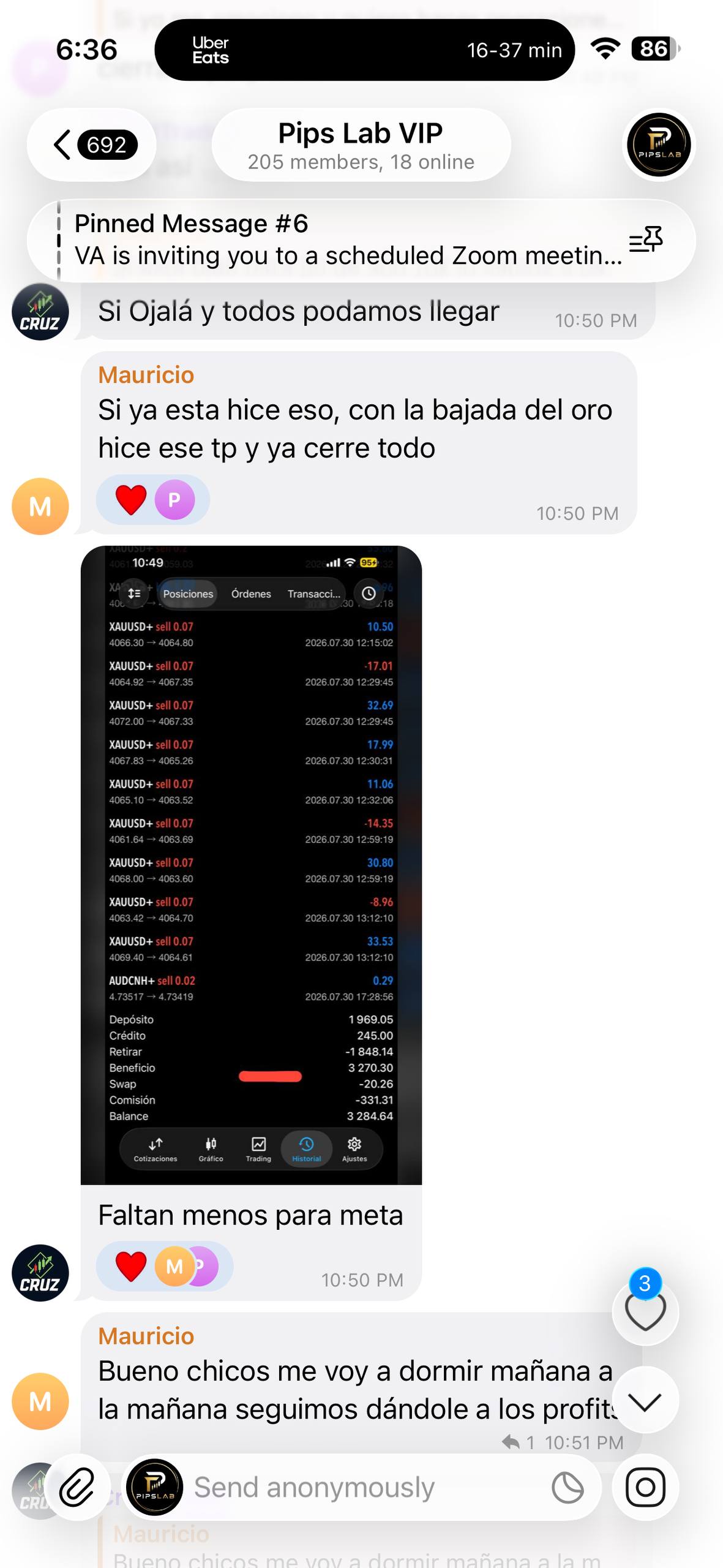 Real messages. Shared by PipsLab members.