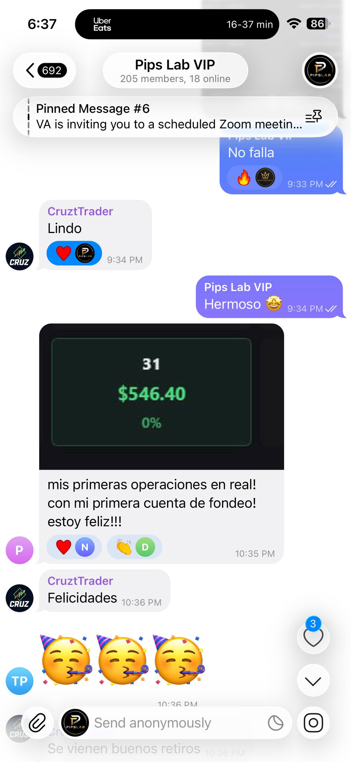 Real messages. Shared by PipsLab members.