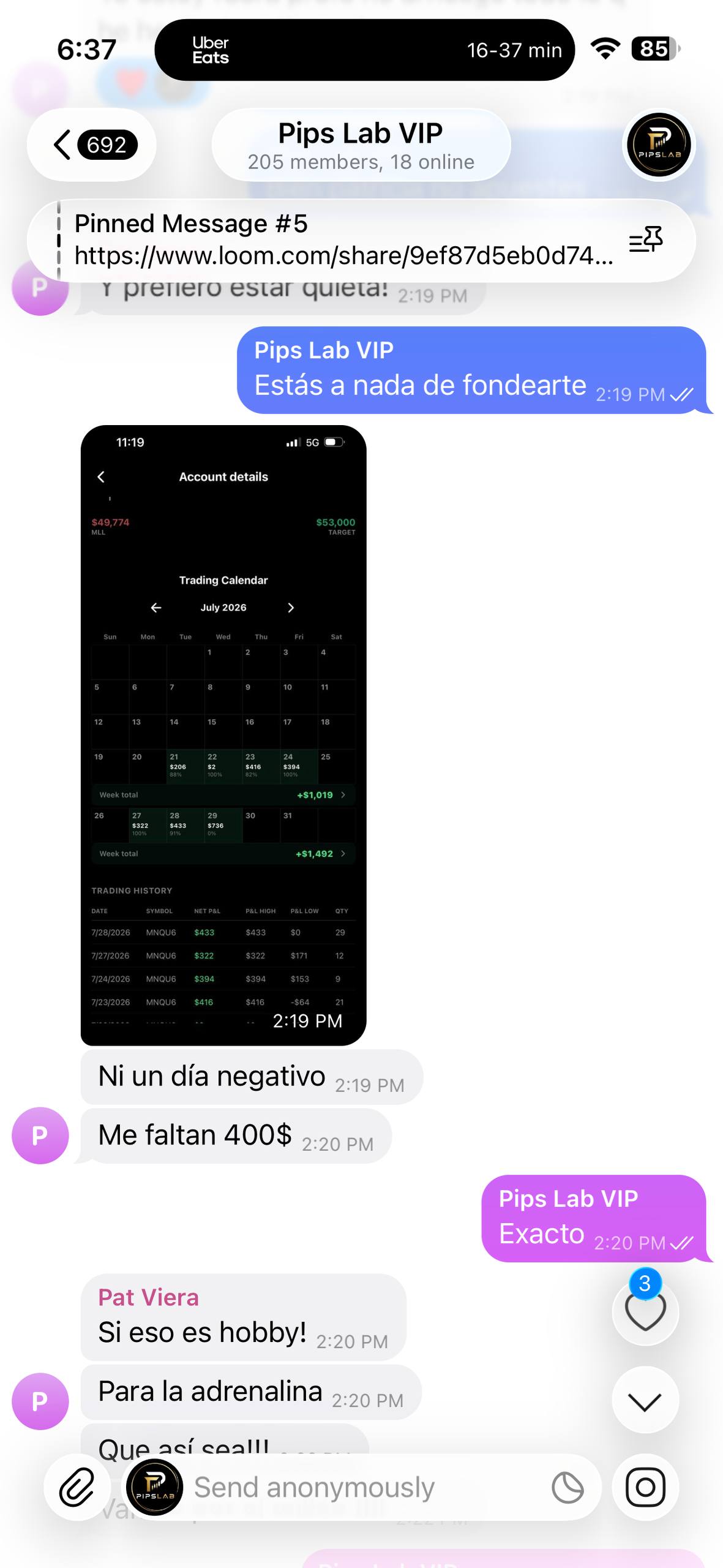 Real messages. Shared by PipsLab members.