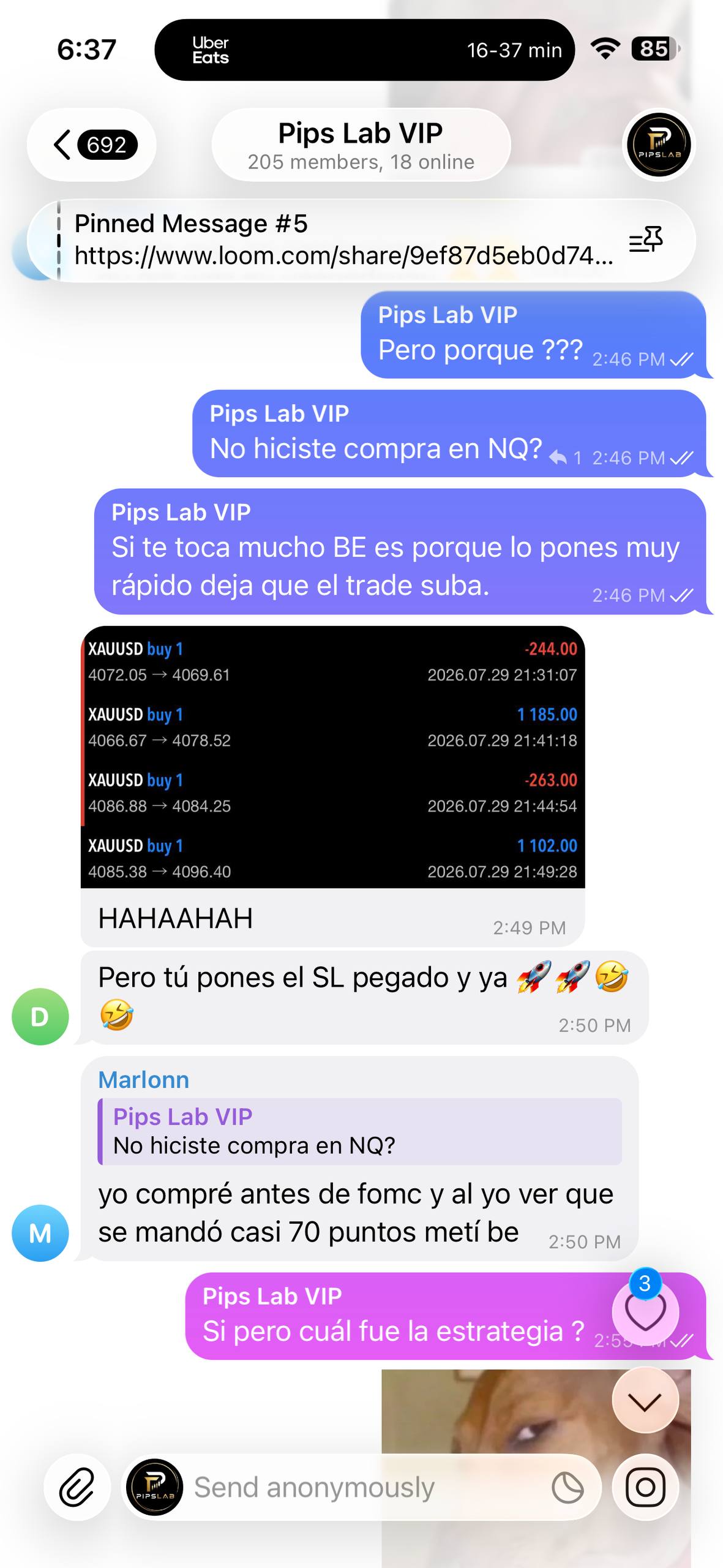 Real messages. Shared by PipsLab members.