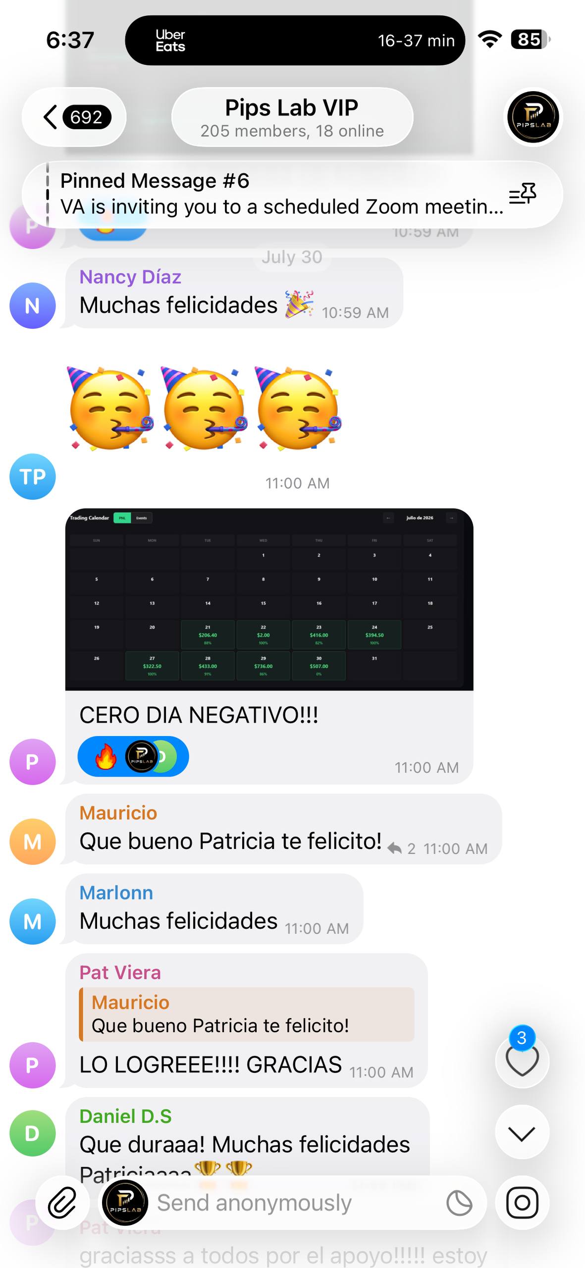 Real messages. Shared by PipsLab members.